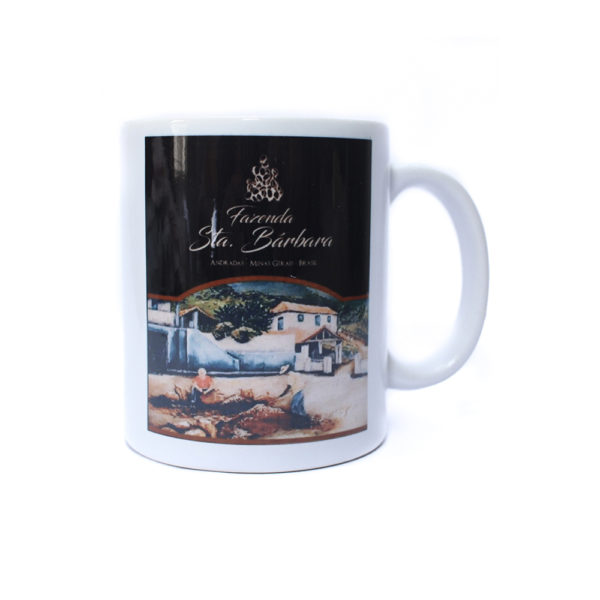 CANECA DE CAFÉ FAZENDA SANTA BARBARA COM QUADRO DA FAZENDA