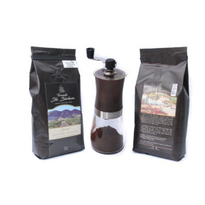 KIT 2 PACOTES DE CAFÉ TORRADO E MOÍDO 500G CADA + 1 MOEDOR DE CAFÉ